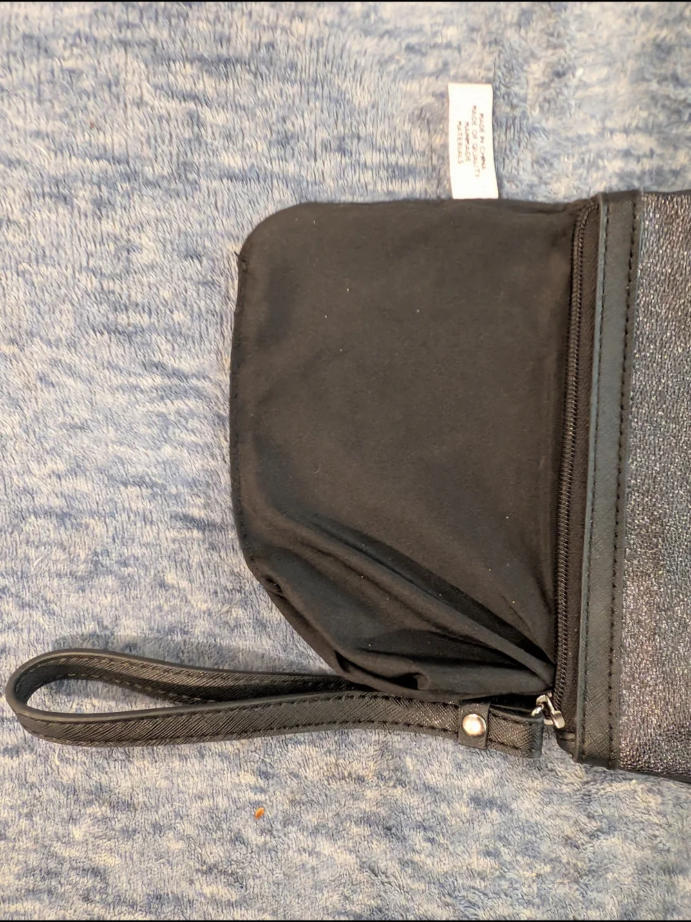Nine West Black Textured Wristlet with Logo Plaque